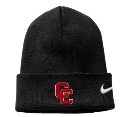 Beanie - Nike Black Knit with embroidered Cardinal-Gold CC