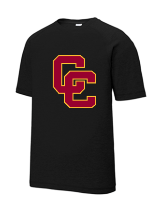 Tee - Adult Black Cotton Tee with Cardinal Gold CC