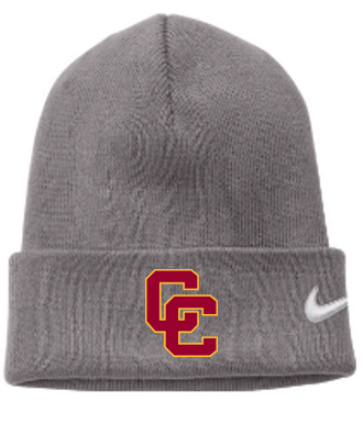 Beanie - Nike Light Grey - Embroidered Cardinal and Gold CC