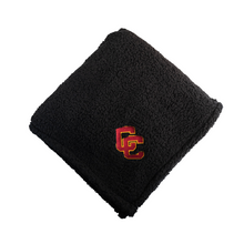 Load image into Gallery viewer, Black CC Embroidered Sherpa Blanket