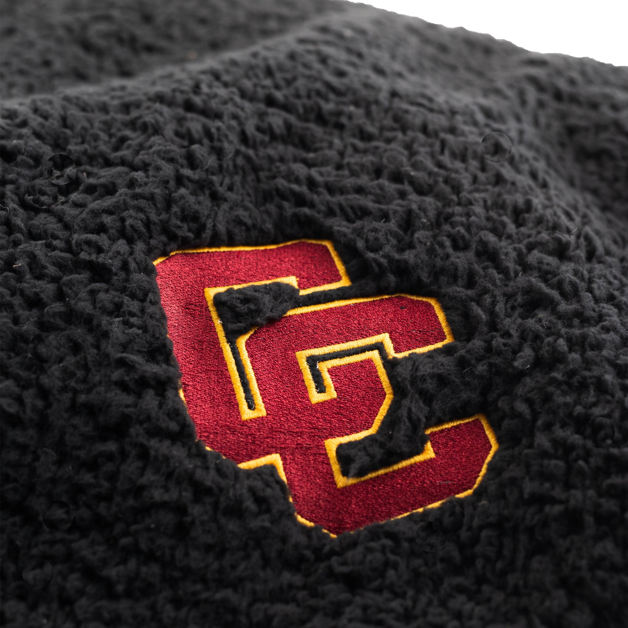 Black CC Embroidered Sherpa Blanket