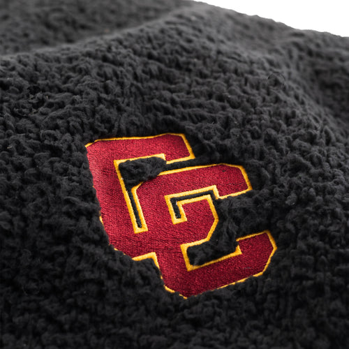 Black CC Embroidered Sherpa Blanket