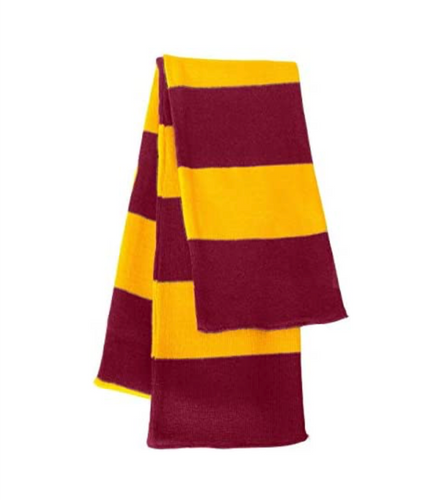 Cardinal and Gold Striped Scarf