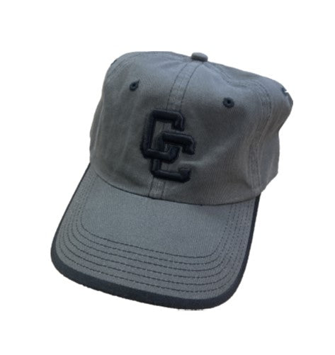 Grey Vintage Washed Contrast Stitch Hat - Black 3D Logo
